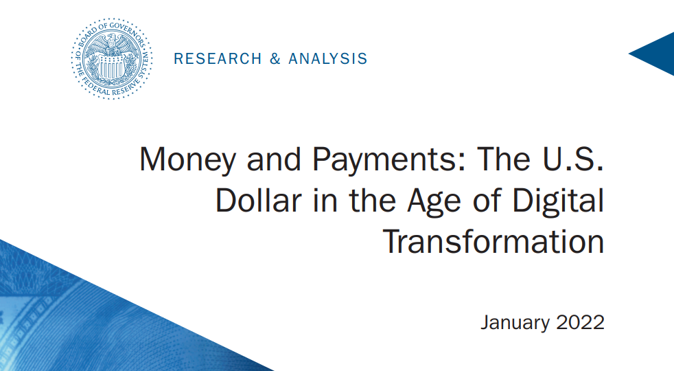 Title page of the Fed whitepaper on CBDC
