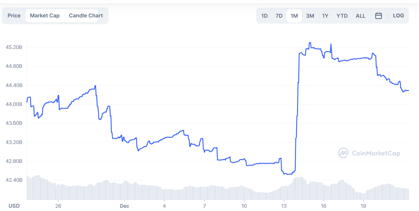 USDC Market Capitalization Chart. 