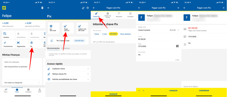 Transferring PIX Through Banco Do Brasil. Source: tecnoblog.net