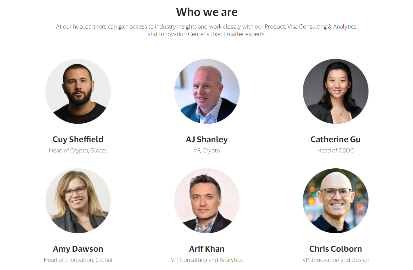 The team of the Visa Digital Currency Innovation Center.