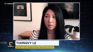 TuongVy Le taking on CoinDesk TV "First Mover" show