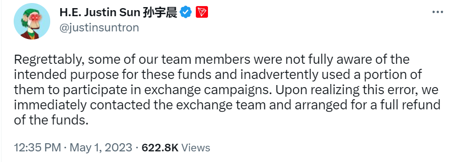 Justin Sun's answer. 