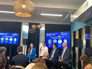 Panellists at Blockchain Central Davos 2022 (Kristina Lucrezia Cornèr, Makoto Takemiya, Johannes Duong, Jason Chlipala)