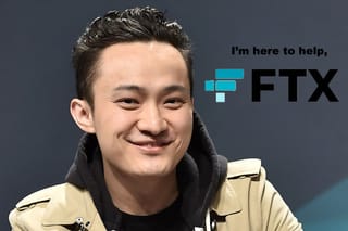 Justin Sun and FTX logo