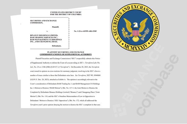 SEC Wants to Use Terraform Labs Ruling in Binance and Coinbase Cases